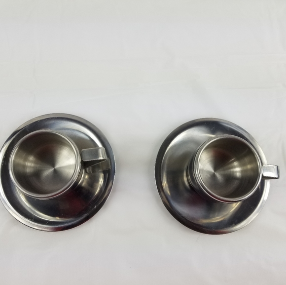 - Breville set of 2 Stainless cup and saucer - Picture 2 of 11